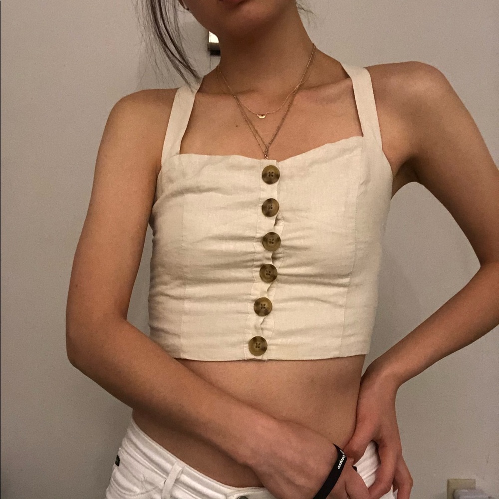‼️NEW‼️ BUTTONED LINEN TANK TOP